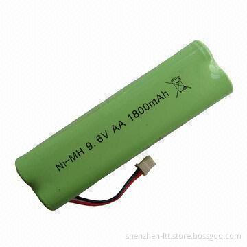 NI-MH 1,800mAh Rechargeable Battery Pack, 9.6V, with UL/CE/RoHS marks